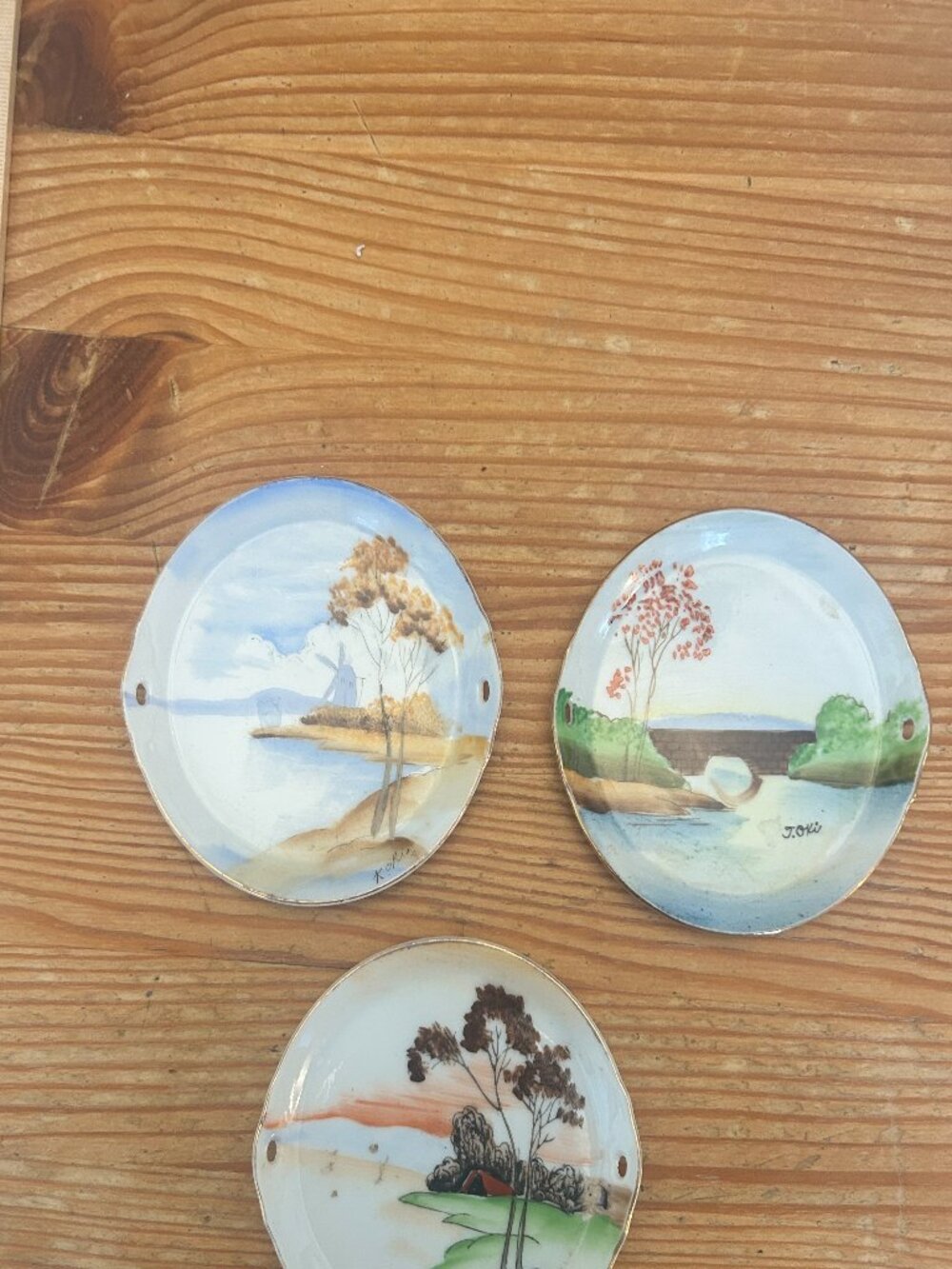 Set 3 Ardalt Occupied Japan Hand Painted Wall Decor Miniature Porcelain Plates